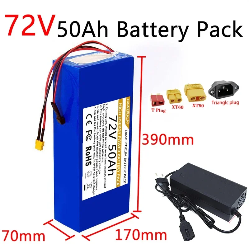 60V 50Ah Electric Scooter Battery - 72V 18650 Akkupack 50Ah Hochleistungsfähig mit