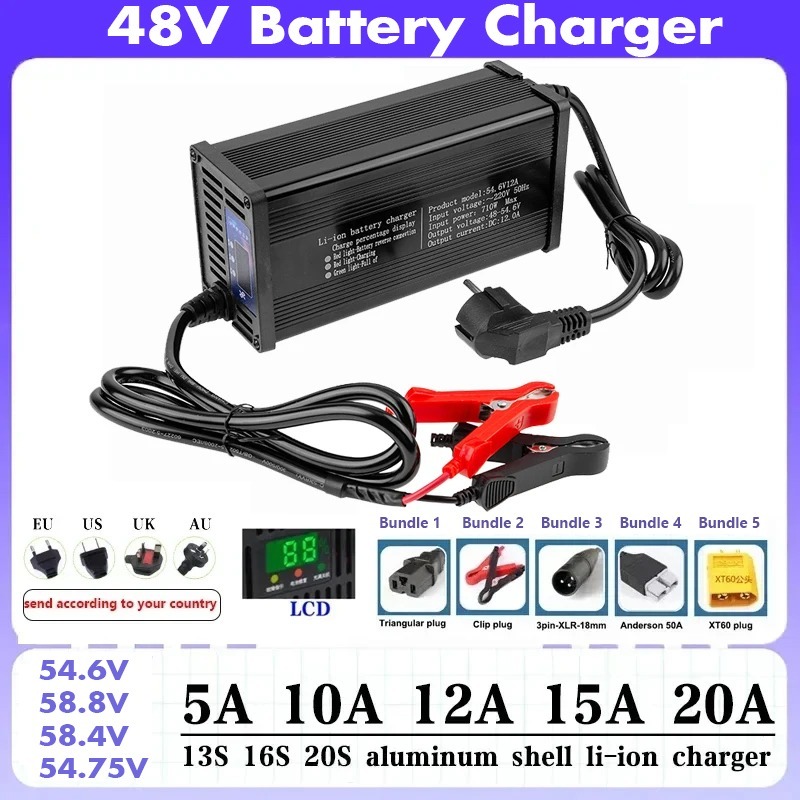 84V 20A Smart Charger - Hochleistungs-Lithium-Batterieladegerät für Elektrofahrzeuge, 48 V, 5