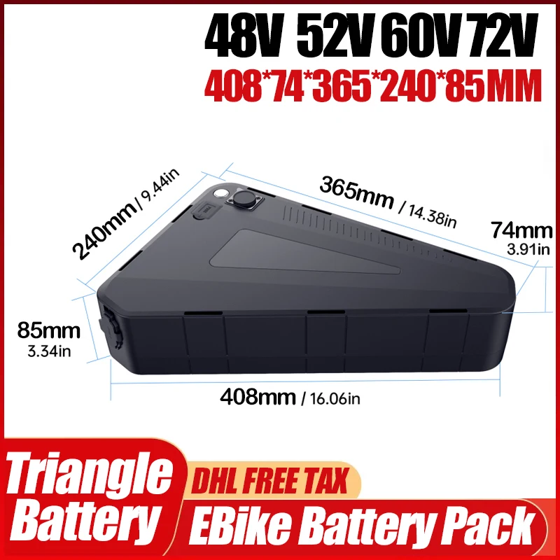 Elektrofahrrad 60V 72V Dreieck – 72V 50Ah 21700 Lithium Battery Bewertung und Preis